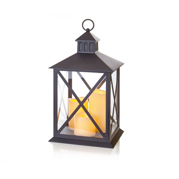 40cm Lantern with 3 Flickabright Candles