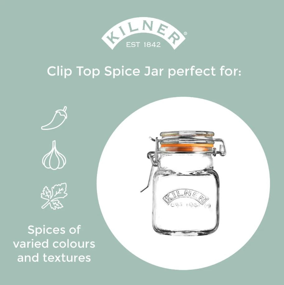 Kilner Clip Top Square Spice Jar 70ml