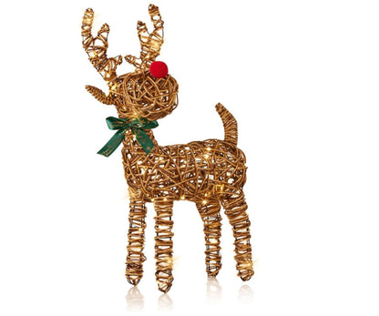 37cm Outdoor Big Nose Reindeer with 40 Warm White LED Lights