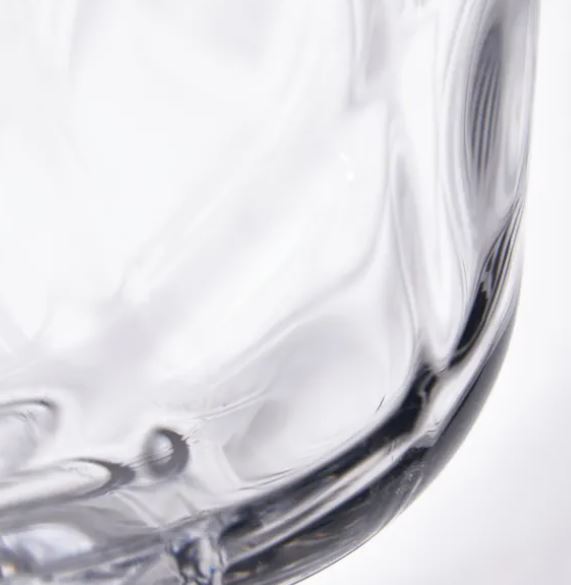 Clear Glass Diamond Optic Vase Large