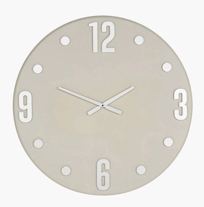 Cool Grey and Silver Metal Retro Wall Clock