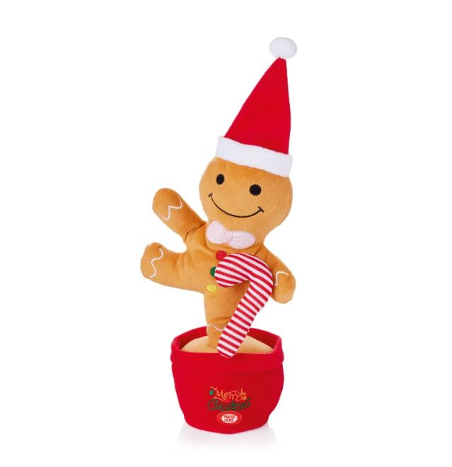 Battery Operated Dancing Talkback Gingbread Man 30cm