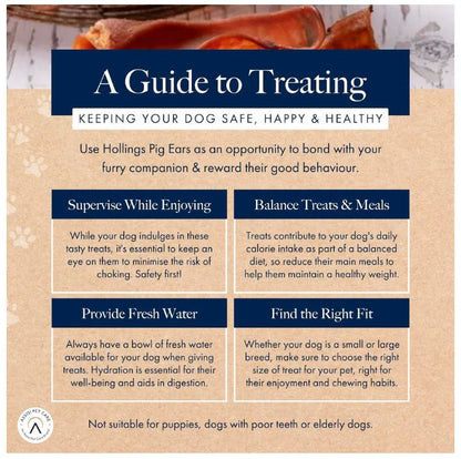 Hollings Pig Ears Natural Dog Treats 2pk