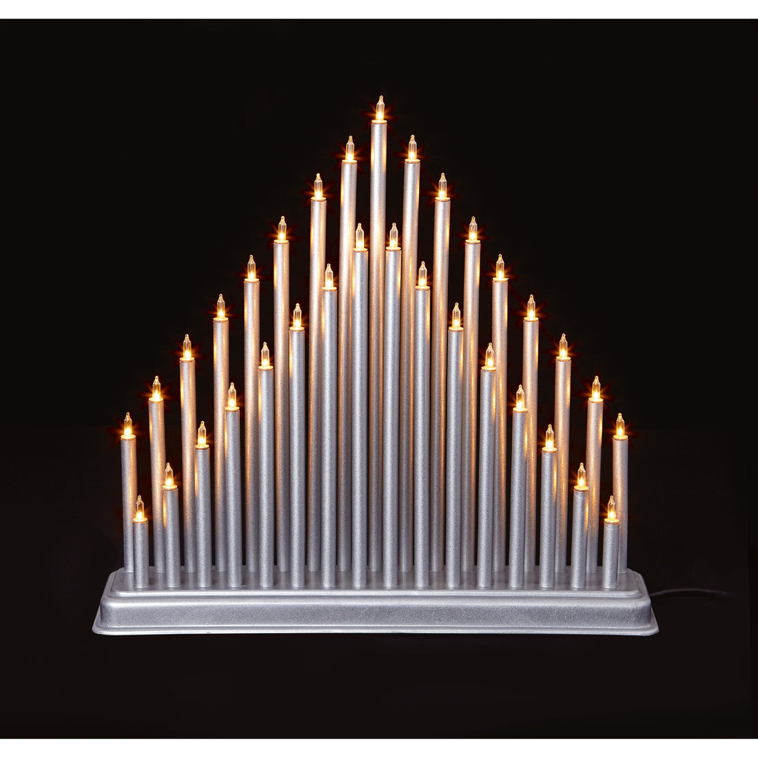 33 Light Candle Bridge Tower - Silver