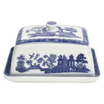 Dunlevy Blue Willow Covered Butter Dish 15.5 x 10.5cm