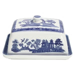 Dunlevy Blue Willow Covered Butter Dish 15.5 x 10.5cm