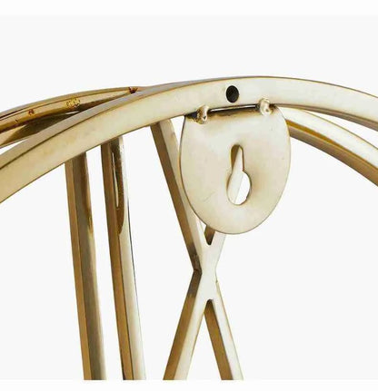 Gold Metal Double Framed Round Wall Clock