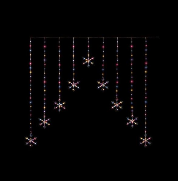 258 LED Flexibrights Snowflake Curtain Light Rainbow - 1.2m x 1.2m