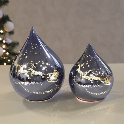 LED Twinkling Teardrop Blue 15cm