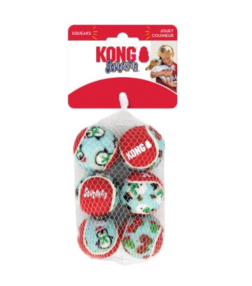 Kong Holiday SqueakAir Balls 6 Pack - Small / Medium