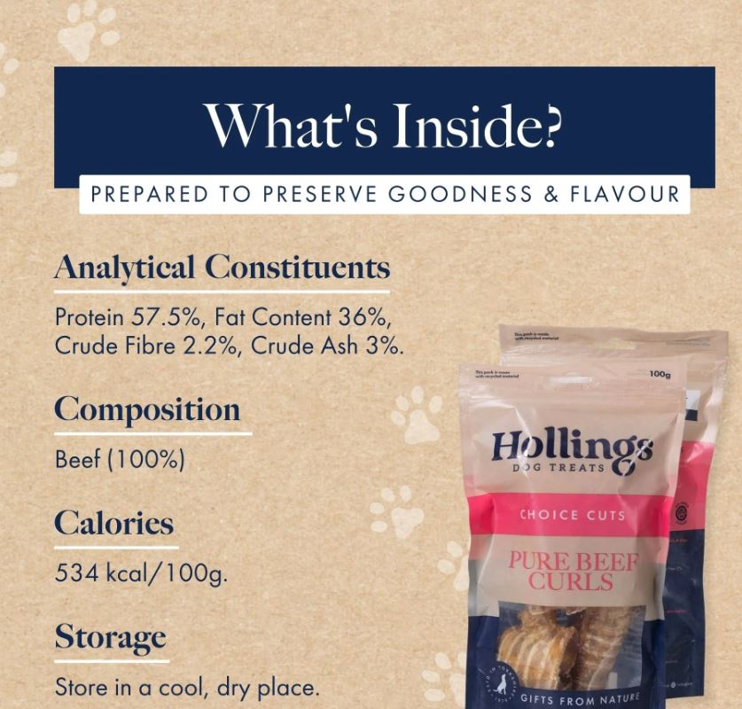 Hollings Beef Curls 100g