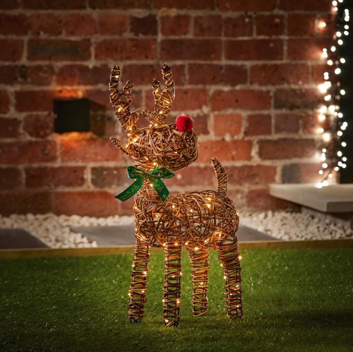 67cm Outdoor Big Nose Reindeer - 80 Warm White LEDs