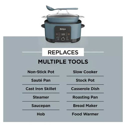 NINJA Food Cooker 8-in-1 Slow Cooker 8L - Sea Salt Grey