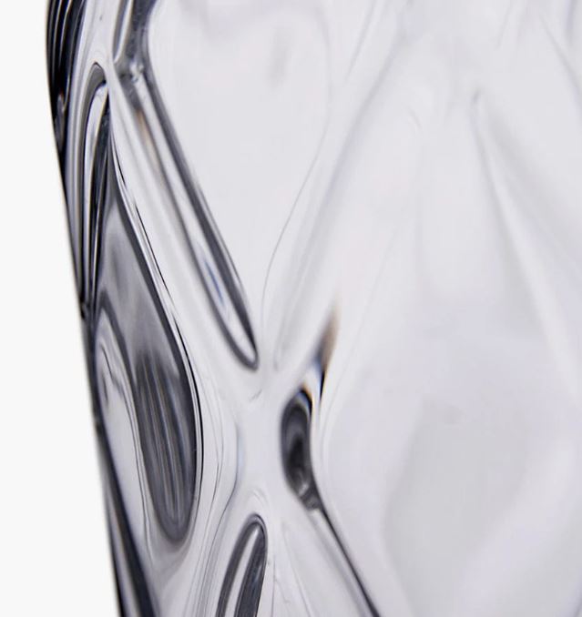 Clear Glass Diamond Optic Vase Small