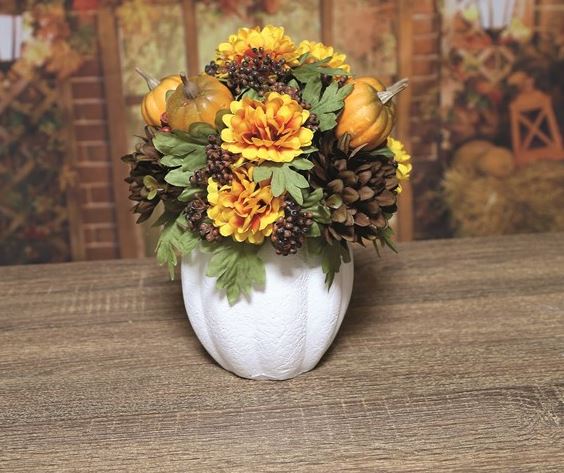 Autumn Floral Ceramic Vase 28cm