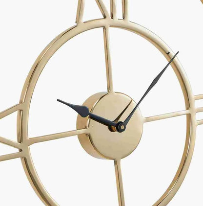 Gold Metal Double Framed Round Wall Clock