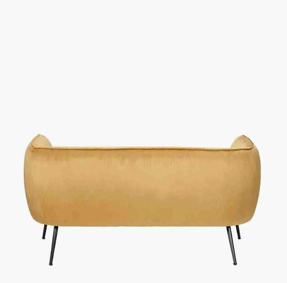 Lucca Gold Velvet and Metal Sofa