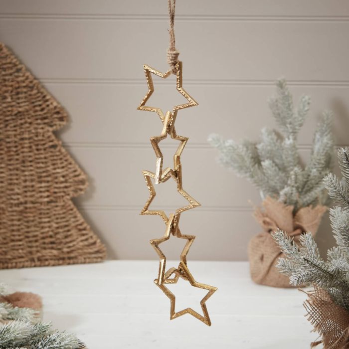 Christmas 5 star Gold Interlinked Stars