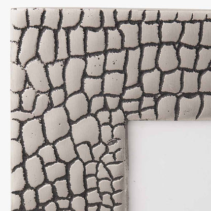 Antique Silver Metal Croc Print 5 x 7&quot; Photo Frame
