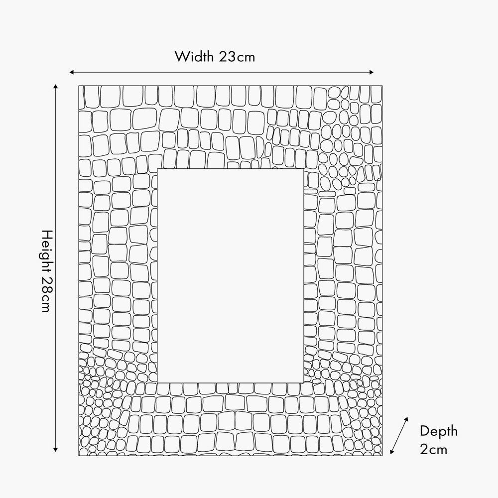 Antique Silver Metal Croc Print 5 x 7&quot; Photo Frame