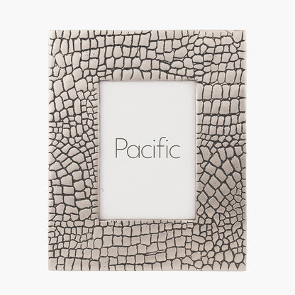 Antique Silver Metal Croc Print 5 x 7&quot; Photo Frame