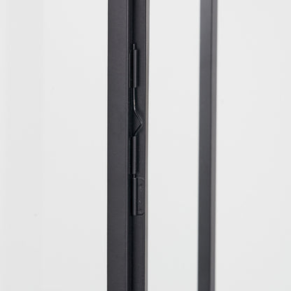 Black Stainless Steel and Glass Large Rectangular Lantern