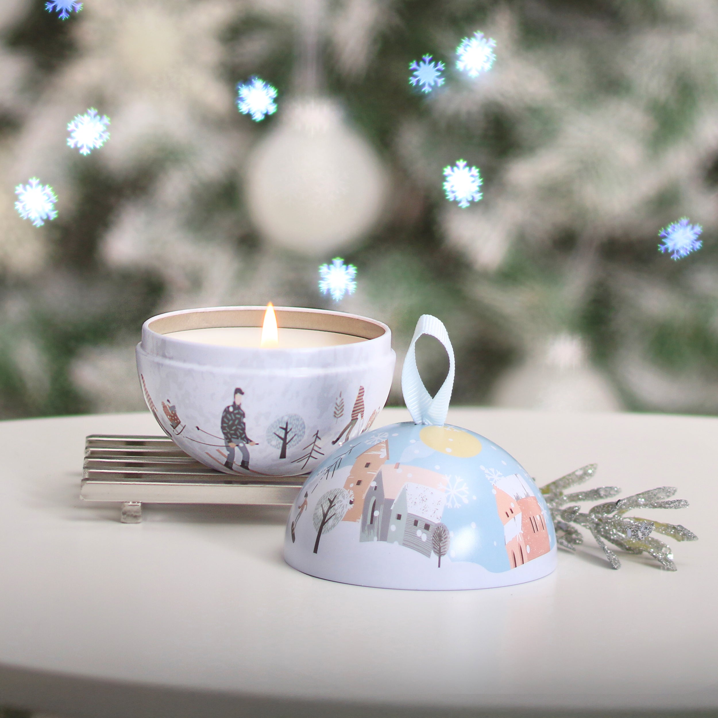Tin Candle - Snowflake Sparkle