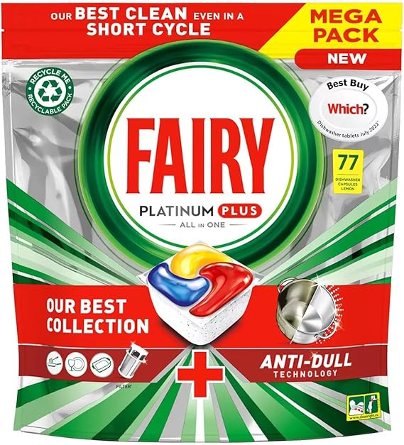 Fairy Platinum Plus Tablets Lemon - 77 Capsules