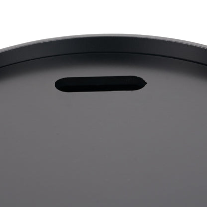 Hugo Black Wood Veneer and Black Metal Storage Table