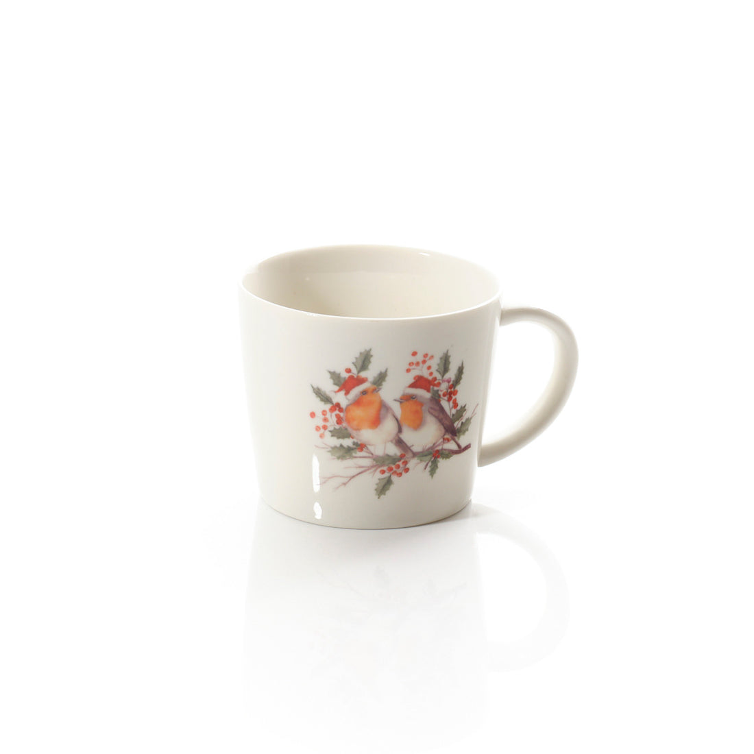 Festive Robin with Berries Stoneware Mug