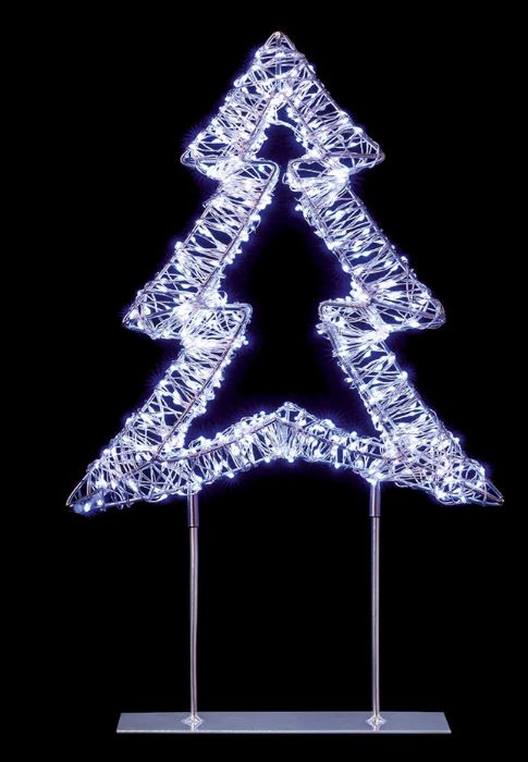 45cm Silver Tree with 720 Twinkling LEDs - White