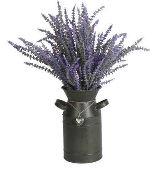 Lavender Metal Churn Pot 44cm