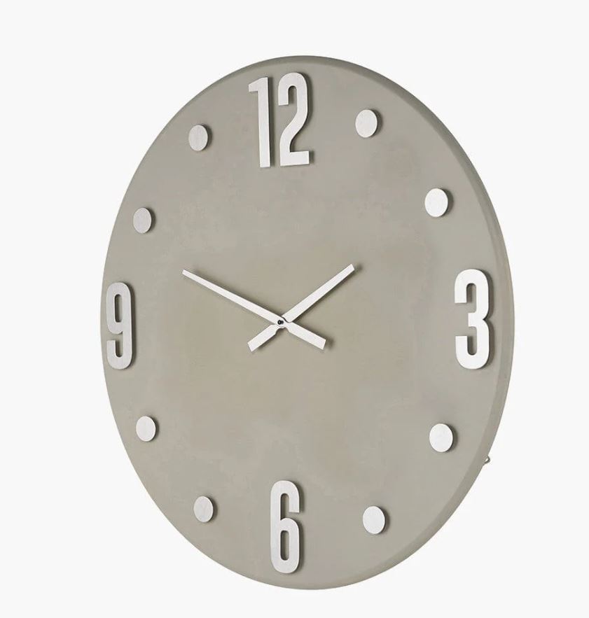 Cool Grey and Silver Metal Retro Wall Clock