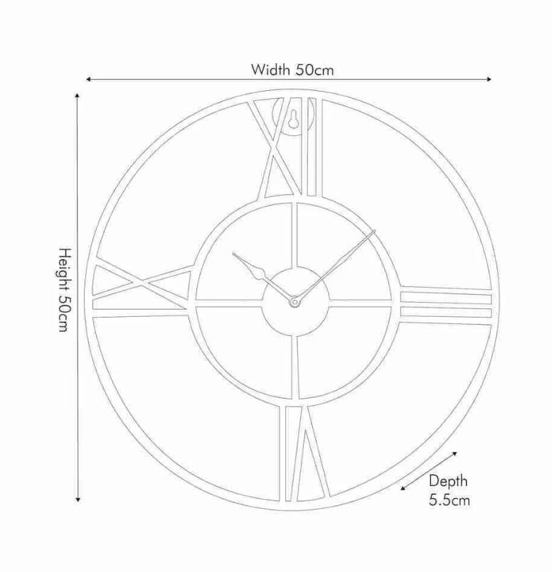 Gold Metal Double Framed Round Wall Clock