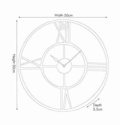 Gold Metal Double Framed Round Wall Clock