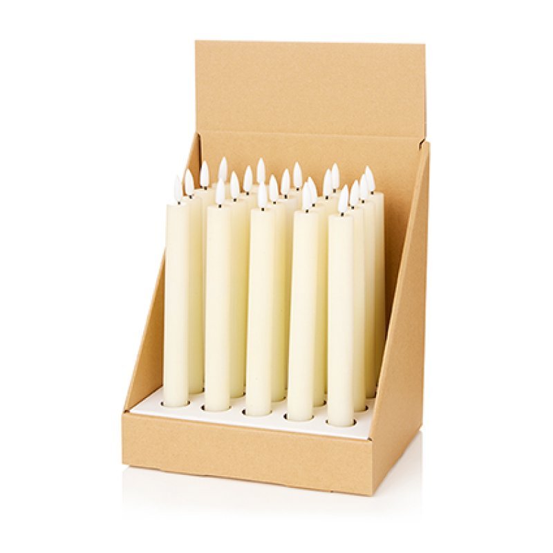 22cm Cream Flickabrights Wax Taper Candle - Single