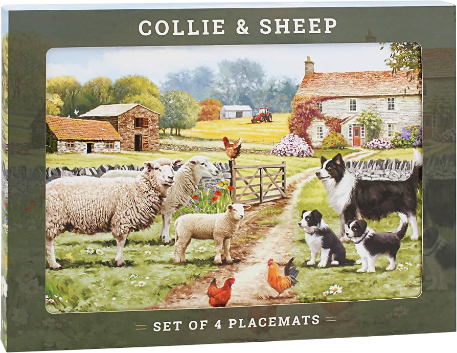 Collie &amp; Sheep Placemat - Set of 4