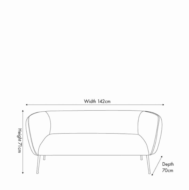 Lucca Gold Velvet and Metal Sofa