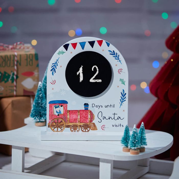 Christmas Chalkboard with Train