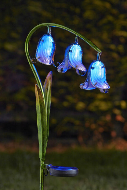 Bluebell Hand Painted Glass Solar Light