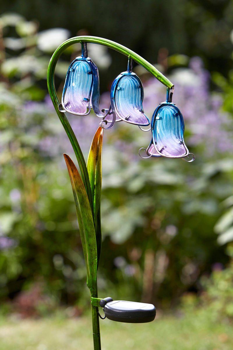 Bluebell Hand Painted Glass Solar Light