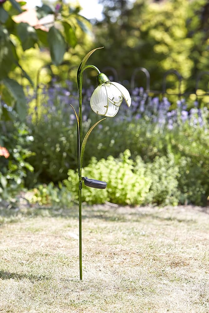 Snowdrop Hand Painted Glass Solar Light
