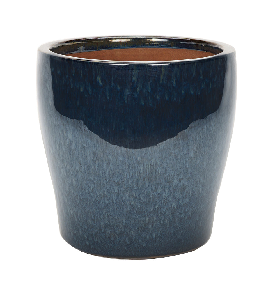 Peacock Tall Glazed Planter