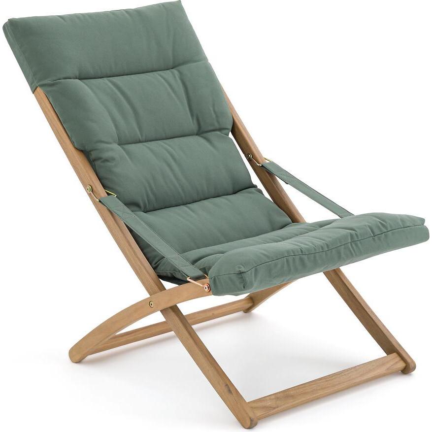 Acacia Wooden Folding Lounge Chair with Cushion
