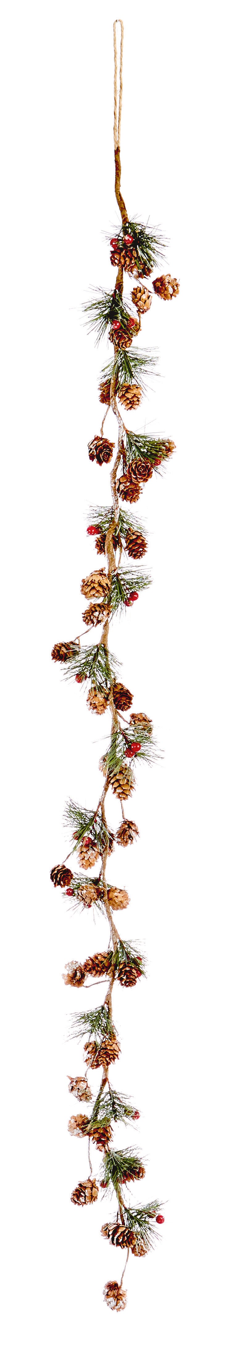 Natural Twig Garland with Red Berries