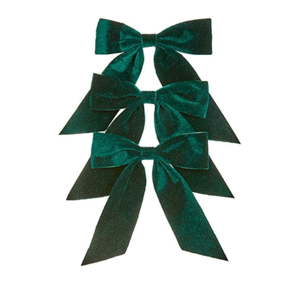 Set of 3 Emerald Green Bows - 15cm