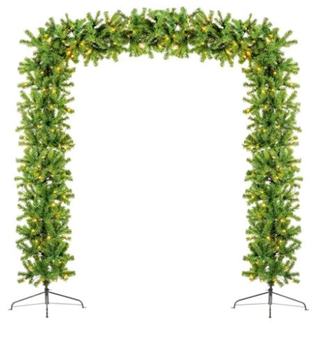 Pre Lit Single Tree Christmas Arch with 300 LED Lights - 2.4m