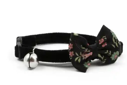 Vintage Bow Cat Collar Black