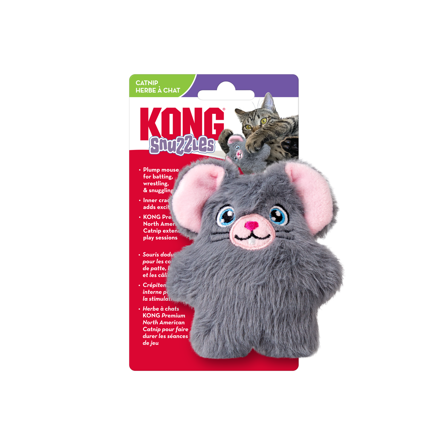 Kong Holiday Cat Snuzzles Mouse - Assorted