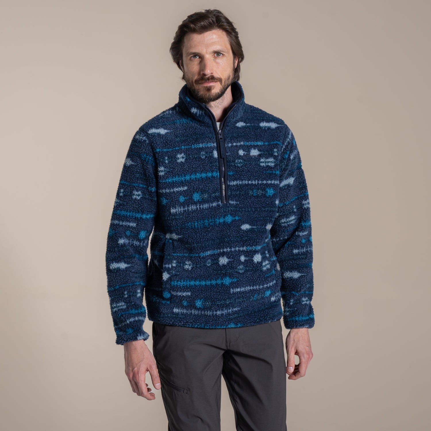 Craghoppers Rawthey Half Zip Fleece | Blue Navy Print